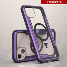 Charger l&#39;image dans la galerie, Punkcase iPhone 15 Coque de défense armée Stealth MAG avec protection multicouche de qualité militaire [Violet]

