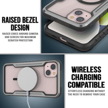 Charger l&#39;image dans la galerie, Housse de protection Punkcase iPhone 15 Armor Stealth MAG Defense, niveau militaire, avec plusieurs couches de couverture [Gris-noir]
