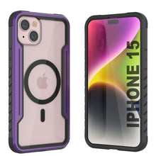 Charger l&#39;image dans la galerie, Punkcase iPhone 15 Coque de défense armée Stealth MAG avec protection multicouche de qualité militaire [Violet]
