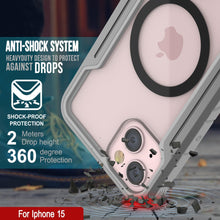 Charger l&#39;image dans la galerie, Étui de protection militaire Punkcase iPhone 15 Armor Stealth MAG Defense, couverture multicouche de qualité supérieure [gris]

