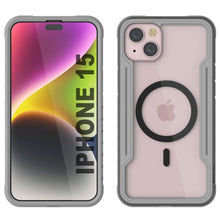 Charger l&#39;image dans la galerie, Étui de protection militaire Punkcase iPhone 15 Armor Stealth MAG Defense, couverture multicouche de qualité supérieure [gris]
