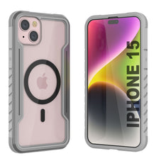 Charger l&#39;image dans la galerie, Étui de protection militaire Punkcase iPhone 15 Armor Stealth MAG Defense, couverture multicouche de qualité supérieure [gris]
