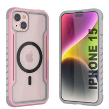 Charger l&#39;image dans la galerie, Punkcase Coque de défense Armor Stealth MAG pour iPhone 15, étui de protection de qualité militaire à plusieurs couches [Rose-Or]
