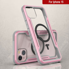 Charger l&#39;image dans la galerie, Punkcase Coque de défense Armor Stealth MAG pour iPhone 15, étui de protection de qualité militaire à plusieurs couches [Rose-Or]
