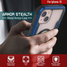 Charger l&#39;image dans la galerie, Coque de défense militaire Armure Stealth MAG pour iPhone 15 Punkcase - Housse de protection multicouche de première qualité [Bleu marine]
