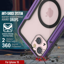 Charger l&#39;image dans la galerie, Punkcase iPhone 15 Coque de défense armée Stealth MAG avec protection multicouche de qualité militaire [Violet]
