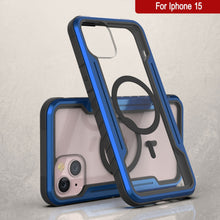 Charger l&#39;image dans la galerie, Coque de défense militaire Armure Stealth MAG pour iPhone 15 Punkcase - Housse de protection multicouche de première qualité [Bleu marine]
