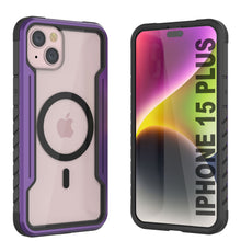 Charger l&#39;image dans la galerie, Coque de protection Punkcase Armor Stealth MAG Defense pour iPhone 15 Plus, avec couverture militaire de qualité, multicouche [violet]
