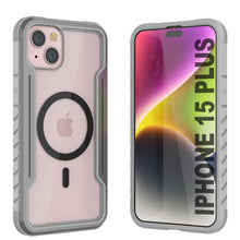 Charger l&#39;image dans la galerie, Coque de protection Punkcase iPhone 15 Plus Armor Stealth MAG avec grade militaire, couverture multicouche [Gris]
