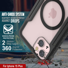 Charger l&#39;image dans la galerie, Étui de protection Punkcase iPhone 15 Plus Armor Stealth MAG Defense, de qualité militaire, avec revêtement multicouche [Noir]
