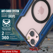 Charger l&#39;image dans la galerie, Étui de protection Punkcase iPhone 15 Plus Armor Stealth MAG Defense, de qualité militaire et composé de plusieurs couches, couleur bleu marine.
