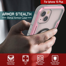 Charger l&#39;image dans la galerie, Punkcase iPhone 15 Plus Armor Stealth MAG Coque de défense protectrice de qualité militaire à plusieurs couches [or rose]
