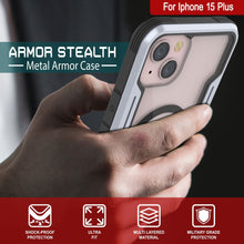 Charger l&#39;image dans la galerie, Punkcase Coque de défense Stealth MAG Armor pour iPhone 15 Plus, protection militaire de grade supérieur, étui multicouche [blanc]
