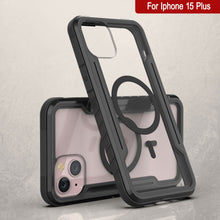 Charger l&#39;image dans la galerie, Étui de protection Punkcase iPhone 15 Plus Armor Stealth MAG Defense, de qualité militaire, avec revêtement multicouche [Noir]
