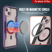 Charger l&#39;image dans la galerie, Coque de protection Punkcase Armor Stealth MAG Defense pour iPhone 15 Plus, avec couverture militaire de qualité, multicouche [violet]
