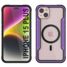 Charger l&#39;image dans la galerie, Coque de protection Punkcase Armor Stealth MAG Defense pour iPhone 15 Plus, avec couverture militaire de qualité, multicouche [violet]
