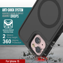 Charger l&#39;image dans la galerie, Coque PunkCase iPhone 15, Série Spartan 2.0, transparente et robuste avec protection d&#39;écran intégrée, couleur noire.
