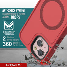 Charger l&#39;image dans la galerie, Coque PunkCase pour iPhone 15, Série Spartan 2.0, Coque Claire Robuste et Résistante avec Protecteur d&#39;Écran intégré, Rouge.
