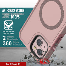 Charger l&#39;image dans la galerie, Coque PunkCase pour iPhone 15, Série Spartan 2.0, Housse Solide Robuste Transparente avec Protecteur d&#39;Écran Intégré [rose]
