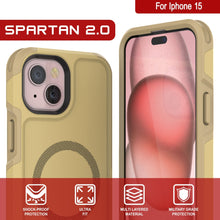 Charger l&#39;image dans la galerie, Coque PunkCase iPhone 15, Série Spartan 2.0, transparente, robuste et résistance avec protecteur d&#39;écran intégré [jaune]
