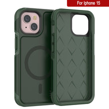 Charger l&#39;image dans la galerie, Coque PunkCase pour iPhone 15, [Série Spartan 2.0] Coque Robuste Transparente avec Protection d&#39;Écran Intégrée [vert foncé]
