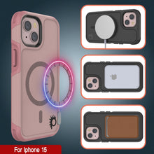 Charger l&#39;image dans la galerie, Coque PunkCase pour iPhone 15, Série Spartan 2.0, Housse Solide Robuste Transparente avec Protecteur d&#39;Écran Intégré [rose]
