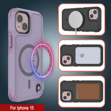 Charger l&#39;image dans la galerie, Coque PunkCase pour iPhone 15, Série Spartan 2.0, Coque Robuste Transparente avec Protecteur d&#39;Écran Intégré [lilas]
