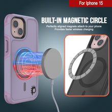 Charger l&#39;image dans la galerie, Coque PunkCase pour iPhone 15, Série Spartan 2.0, Coque Robuste Transparente avec Protecteur d&#39;Écran Intégré [lilas]
