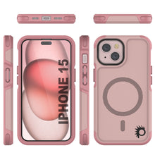 Charger l&#39;image dans la galerie, Coque PunkCase pour iPhone 15, Série Spartan 2.0, Housse Solide Robuste Transparente avec Protecteur d&#39;Écran Intégré [rose]
