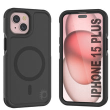 Charger l&#39;image dans la galerie, Coque PunkCase pour iPhone 15 Plus, [Série Spartan 2.0] Étui Rigide Transparent à la fois Robuste et Solide avec Protecteur d&#39;Écran intégré [Noir]

