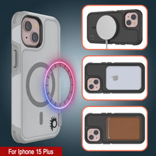 Charger l&#39;image dans la galerie, Coque PunkCase pour iPhone 15 Plus, Série Spartan 2.0, transparente et robuste avec protection d&#39;écran intégrée, couleur blanche.
