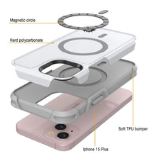 Charger l&#39;image dans la galerie, Coque PunkCase pour iPhone 15 Plus, Série Spartan 2.0, transparente et robuste avec protection d&#39;écran intégrée, couleur blanche.
