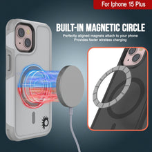 Charger l&#39;image dans la galerie, Coque PunkCase pour iPhone 15 Plus, Série Spartan 2.0, transparente et robuste avec protection d&#39;écran intégrée, couleur blanche.
