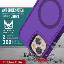 Charger l&#39;image dans la galerie, Coque pour iPhone 15 Plus PunkCase, Série Spartan 2.0, transparente, solide et résistance avec protecteur d&#39;écran intégré [violet]
