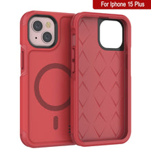 Charger l&#39;image dans la galerie, Coque PunkCase pour iPhone 15 Plus, Série Spartan 2.0, Couverture Clair Robuste avec Protecteur d&#39;Écran Intégré [rouge]
