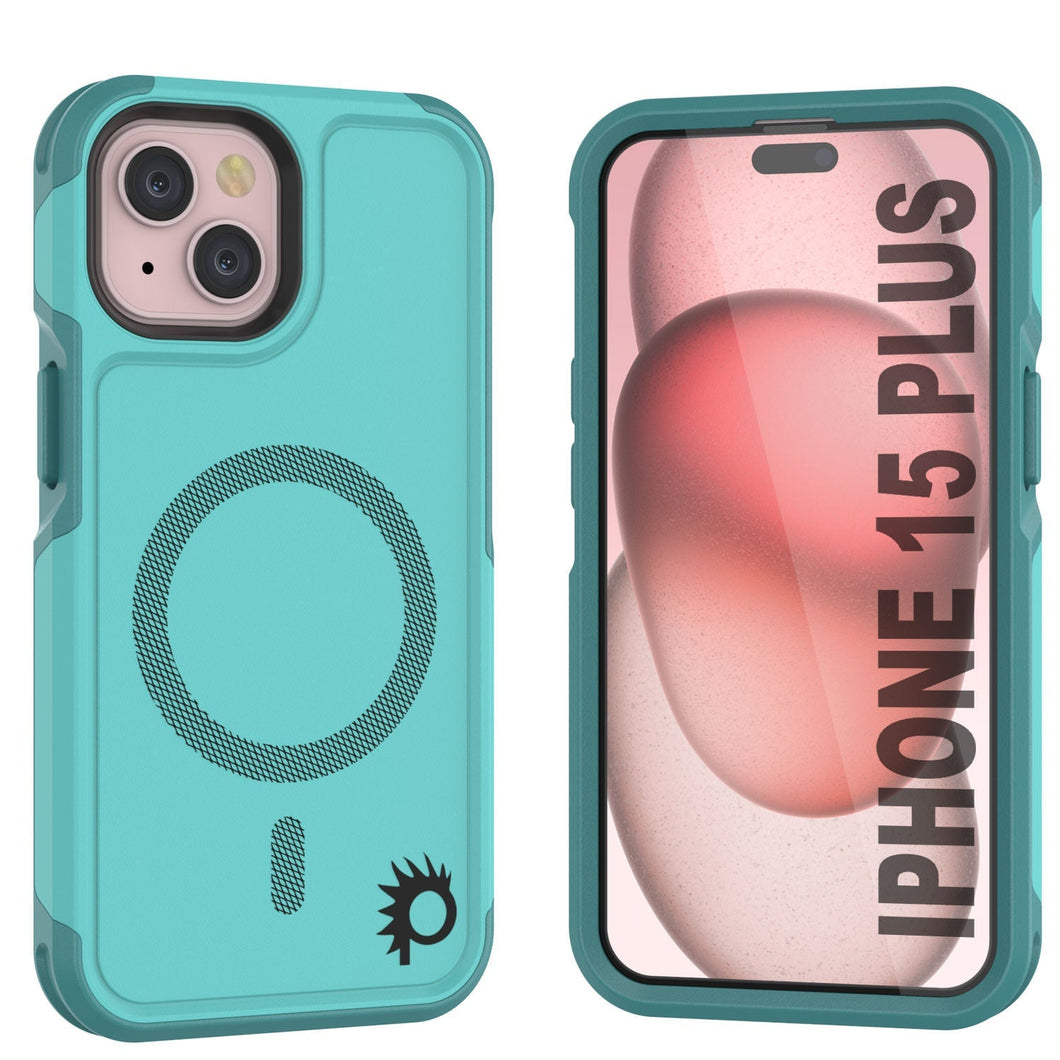 Coque PunkCase iPhone 15 Plus, [Série Spartan 2.0] Protection Robuste Transparente avec Protecteur d'Écran Intégré [Bleu]