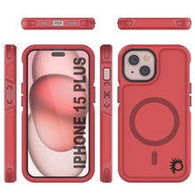 Charger l&#39;image dans la galerie, Coque PunkCase pour iPhone 15 Plus, Série Spartan 2.0, Couverture Clair Robuste avec Protecteur d&#39;Écran Intégré [rouge]
