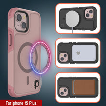 Charger l&#39;image dans la galerie, Coque PunkCase iPhone 15 Plus, [Série Spartan 2.0] Transparente Robuste avec Protection d&#39;Ecran Intégrée [rose]

