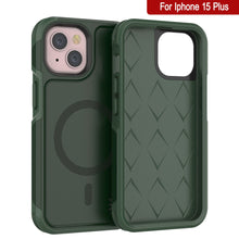 Charger l&#39;image dans la galerie, Coque PunkCase pour iPhone 15 Plus, Série Spartan 2.0, transparente et robuste, avec protection d&#39;écran intégrée [vert foncé].
