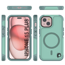 Charger l&#39;image dans la galerie, Coque PunkCase pour iPhone 15 Plus, série Spartan 2.0, transparente, résistance et robuste, avec protection d&#39;écran intégrée [bleu sarcelle].
