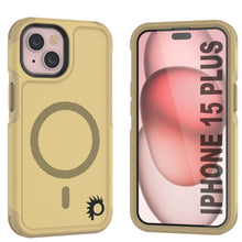 Charger l&#39;image dans la galerie, Étui PunkCase pour iPhone 15 Plus, Série Spartan 2.0, transparent, robuste et résistant, avec protection d&#39;écran intégrée [jaune]
