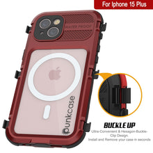 Load image into Gallery viewer, Coque étanche en aluminium pour iPhone 16 Plus Metal Extreme 2.0 Series IP68 avec protection d&#39;écran intégrée [rouge-noir]
