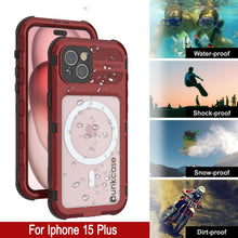 Load image into Gallery viewer, Coque étanche en aluminium pour iPhone 16 Plus Metal Extreme 2.0 Series IP68 avec protection d&#39;écran intégrée [rouge-noir]
