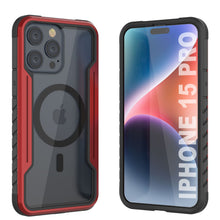 Charger l&#39;image dans la galerie, Punkcase Coque de protection militaire Pro Armor Stealth MAG Defense pour iPhone 15 - Niveau de protection supérieur à plusieurs canapés (Rouge)
