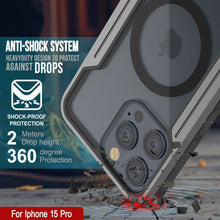 Load image into Gallery viewer, Punkcase iPhone 15 Pro Armor Stealth MAG Defense Case Coque de protection militaire de qualité supérieure à plusieurs couches [Gris-Noir]
