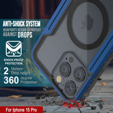 Load image into Gallery viewer, Étui de défense militaire Punkcase iPhone 15 Pro Armor Stealth MAG Protection Grade Militaire Coque Multicouche de Couverture [Bleu Marine]
