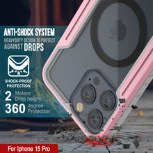 Load image into Gallery viewer, Pochette de protection Punkcase iPhone 15 Pro Armor Stealth MAG Defense - Coque militaire de qualité supérieure à plusieurs couches [or rose]
