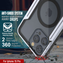 Load image into Gallery viewer, Punkcase Coque de protection Stealth MAG Defense pour iPhone 15 Pro, Armure protectrice militaire de qualité supérieure, couverture multicouche [Blanc]
