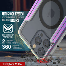 Load image into Gallery viewer, Étui de protection Punkcase iPhone 15 Pro Armor Stealth MAG Defense - Qualité militaire, à plusieurs couches - Coque de protection [Arc-en-ciel]
