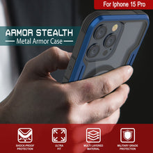 Load image into Gallery viewer, Étui de défense militaire Punkcase iPhone 15 Pro Armor Stealth MAG Protection Grade Militaire Coque Multicouche de Couverture [Bleu Marine]
